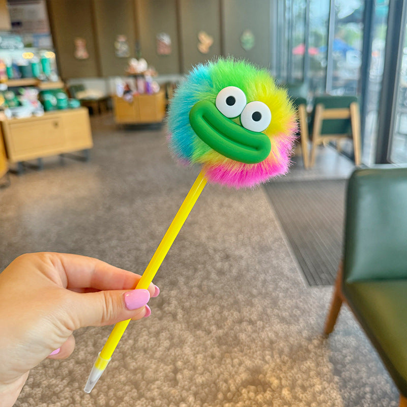 Wholesale  soft cute little flower fur ball ball pen