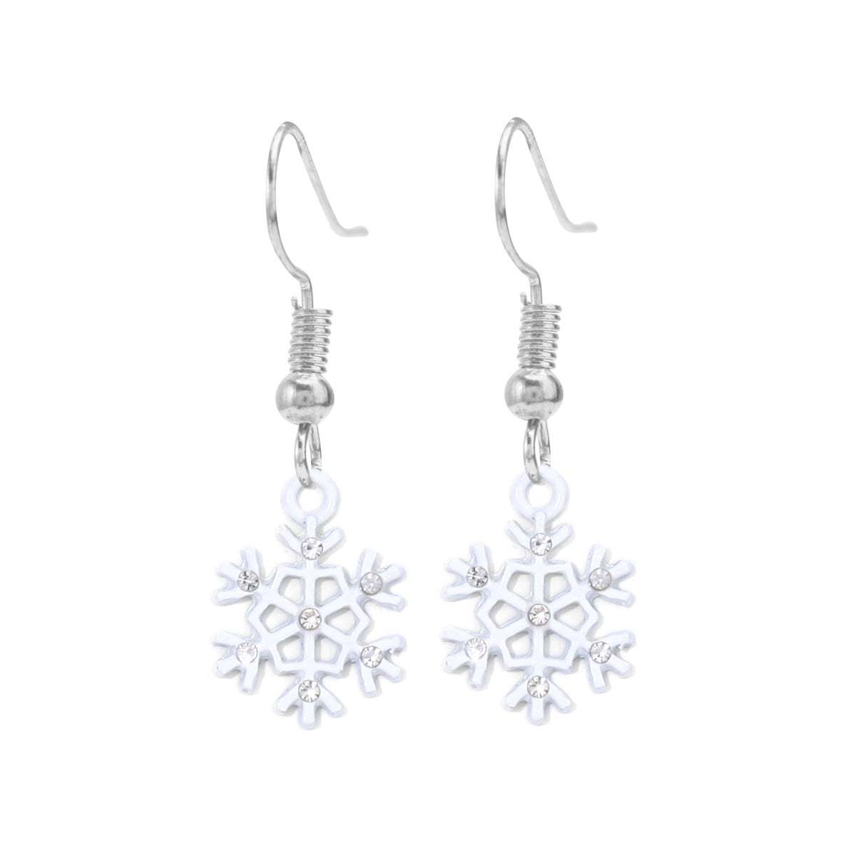 Wholesale Christmas Alloy Oil Drop Christmas Tree Snowflake Earrings ACC-ES-Bingl005