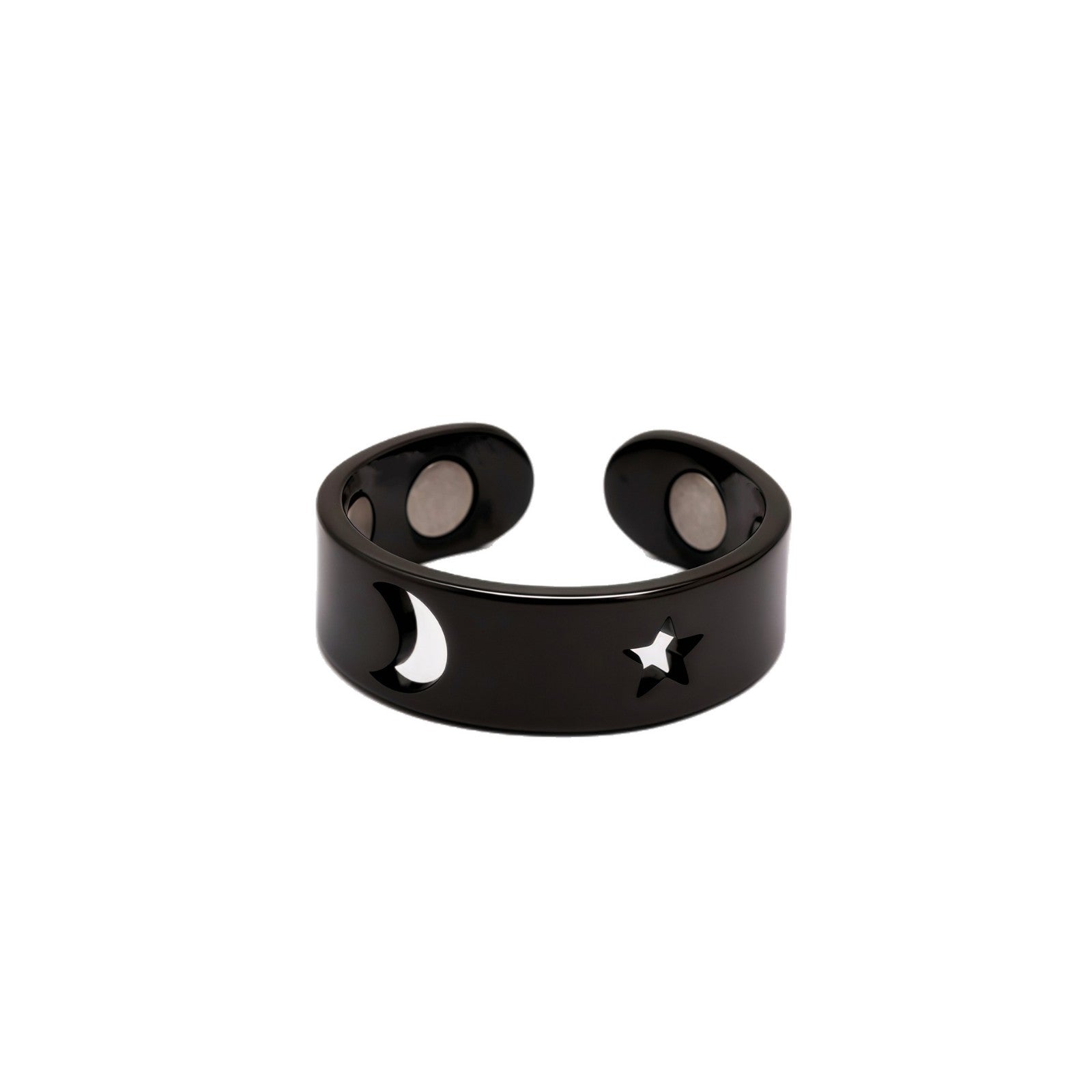 Wholesale Star and Moon Magnetic Ring Stainless Steel Gold Plated Fashion Accessory for Resale