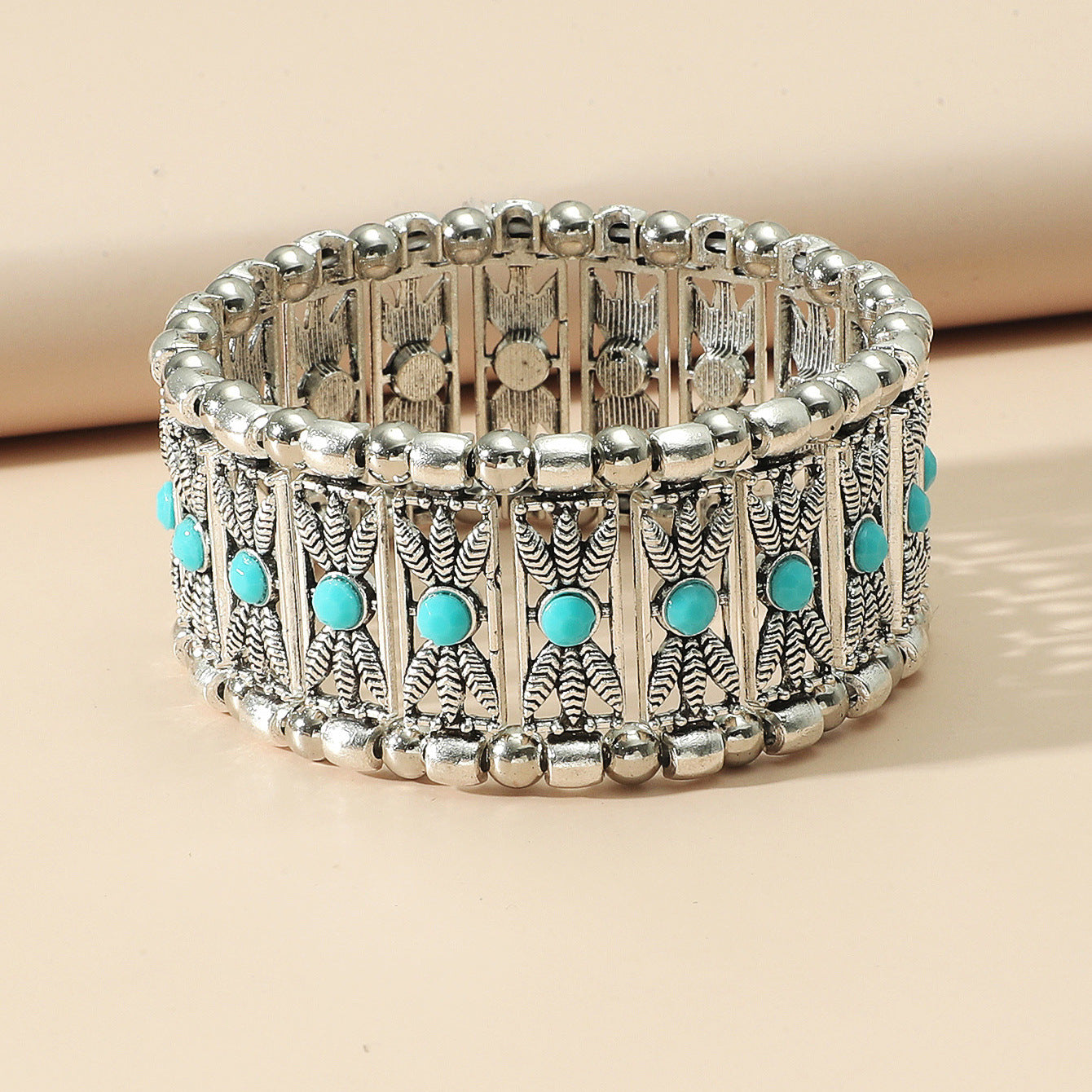 Wholesale Vintage Inlaid Resin Stretch Bracelet ACC-BT-JunJie006