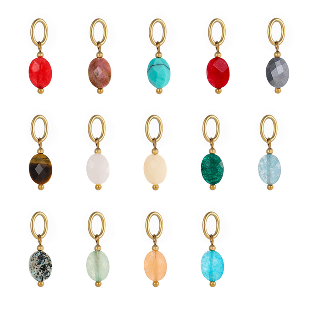 Wholesale DIY pendant accessories 14 color natural stone accessories