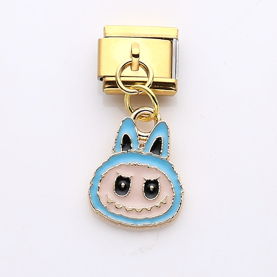 Wholesale 10pcs Italian Charm Bracelet 9mm DIY Splicing Cartoon Cute Stainless Steel Composable Bracelet