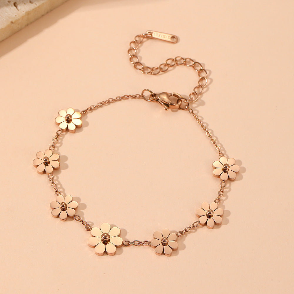 Wholesale Titanium Steel Multi- Stud Earrings,  Necklace,  Anklet,  and Bracelet Set