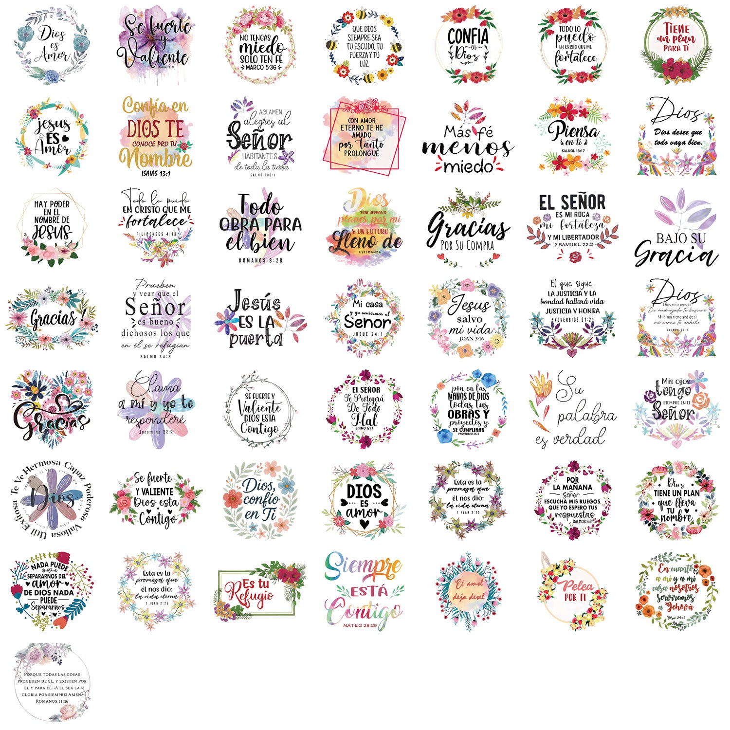 Wholesale 50pcs Spanish motivational text series stickers DIY decorative skateboard phone case PVC waterproof stickers