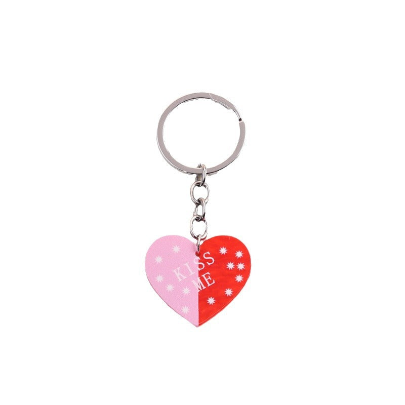 Wholesale Valentine's Day Color Block LOVE Acrylic Stainless Steel Keychain