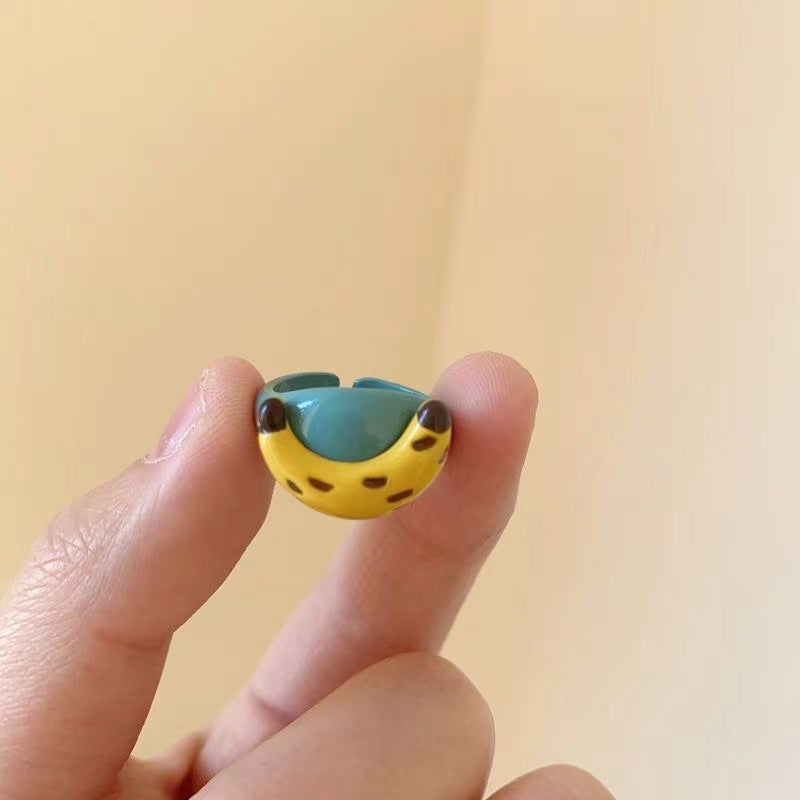 Wholesale  Color Drop Glaze Cartoon Fruit Ring