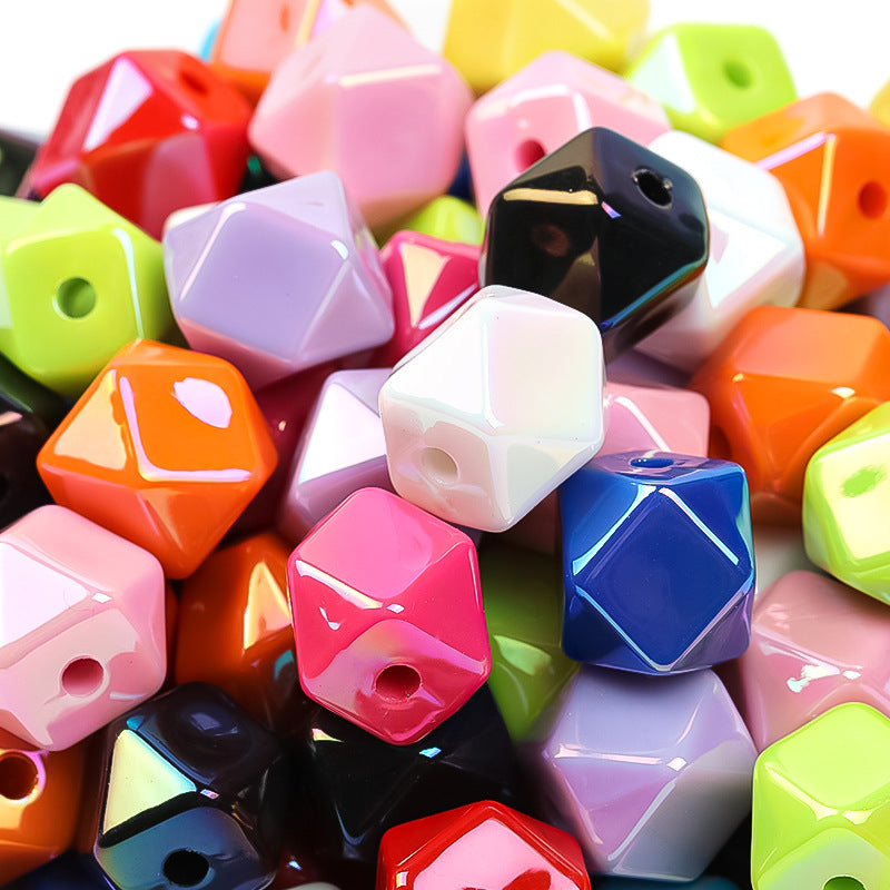 Wholesale Random 30pcs Polygonal Cut Square Beads Acrylic Beads ACC-BDS-BLG012