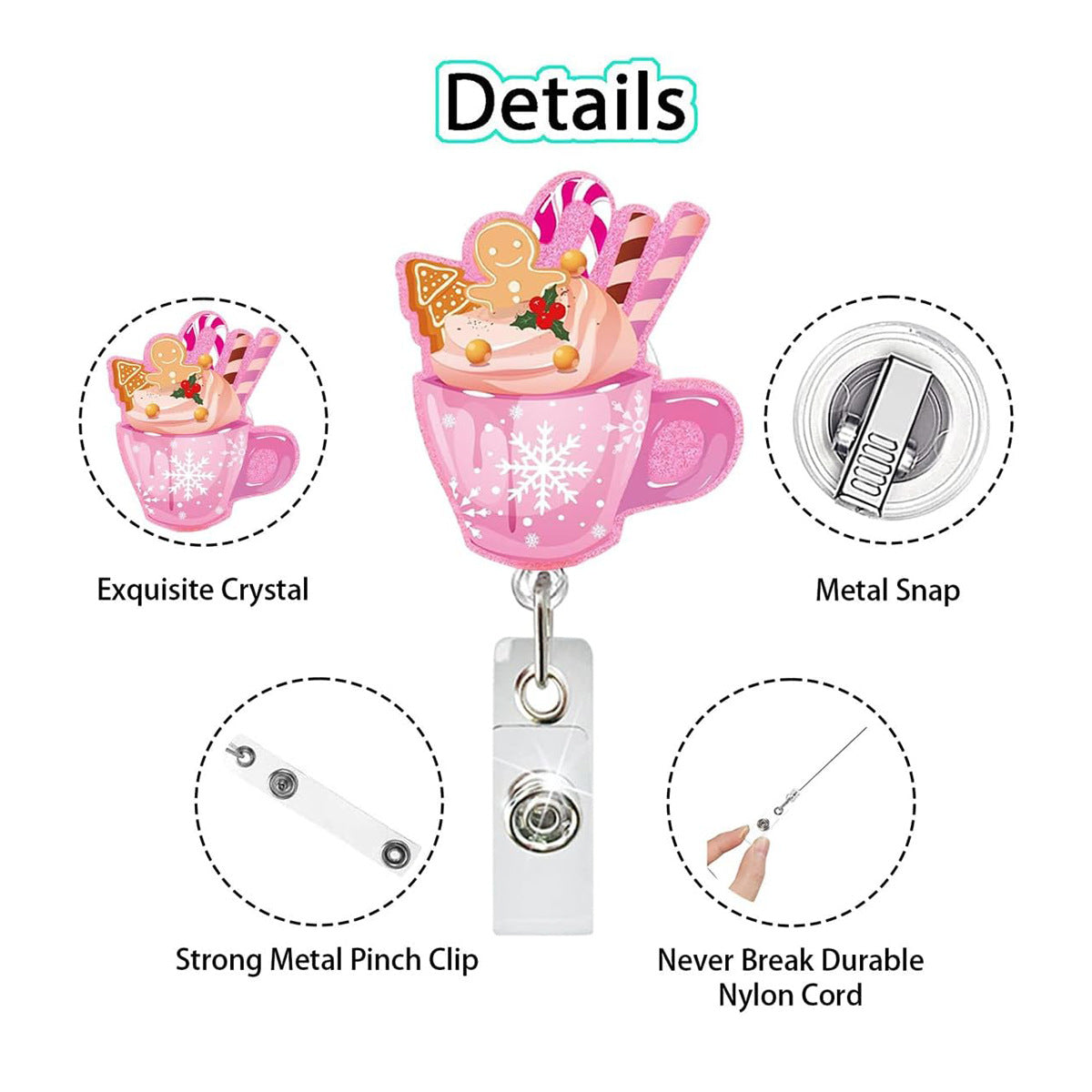Wholesale retractable acrylic Valentine' s Day Badge Reels