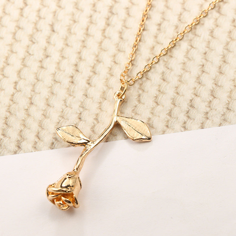 Wholesale Valentine's Day Rose Alloy Clavicle Necklace ACC-NE-YongGe022
