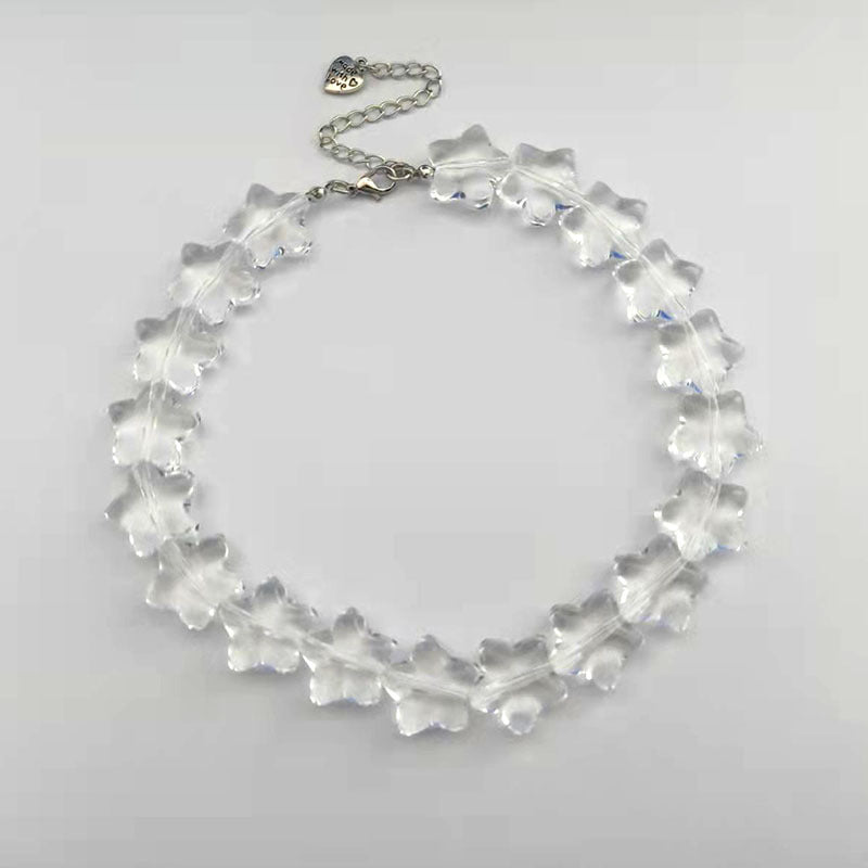 Wholesale Acrylic Beads Green Star Beaded Necklace