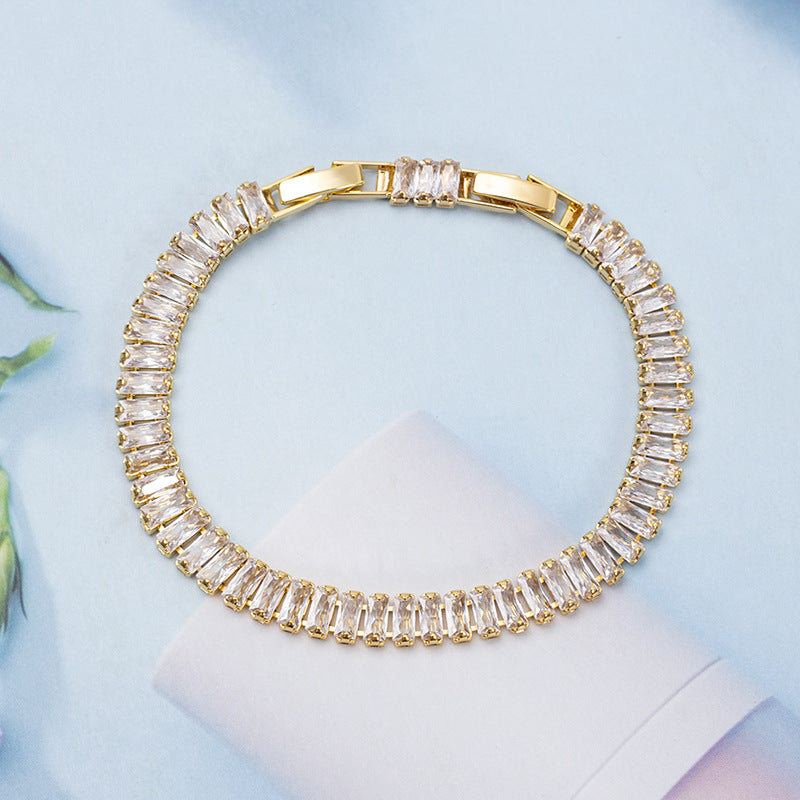 Wholesale Colorful Zircon Full Diamond Claw Chain Colorful Rice Beads Bracelet ACC-BT-Jiay003