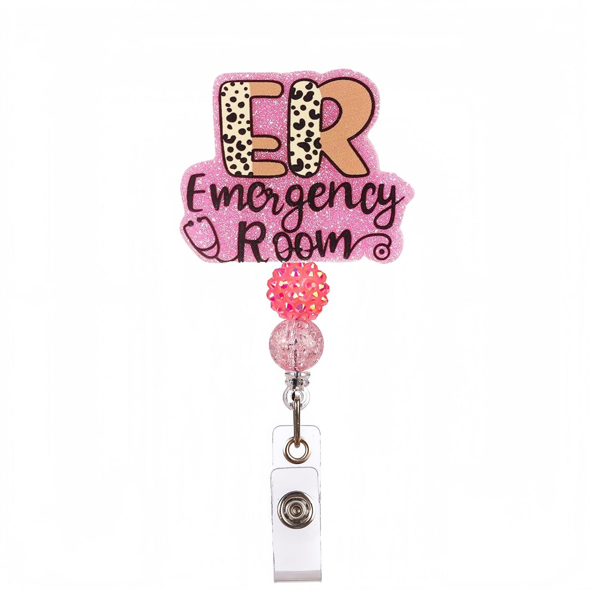 Wholesale Acrylic Glitter Medical Beaded Diamond Ball Bow Badge Reels Keychains