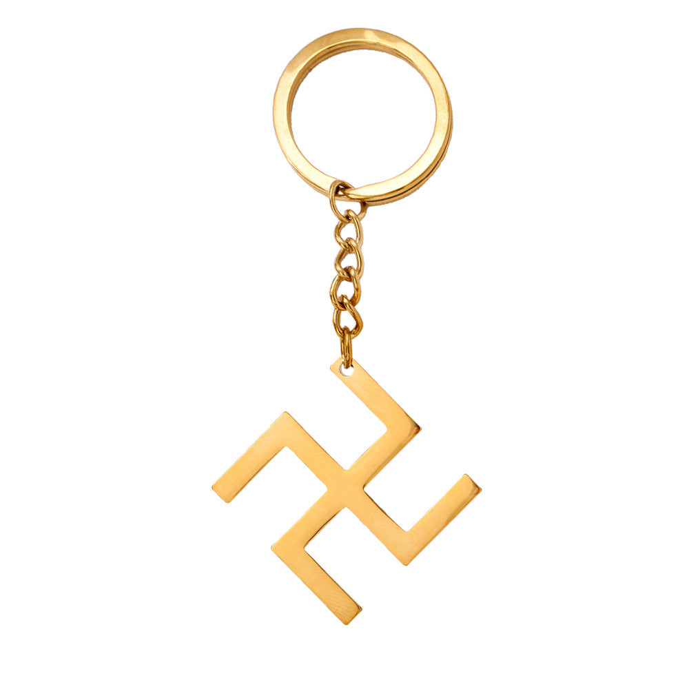 Wholesale Modern Stainless Steel Swastika Bag Charm Keychain,  Trendy Fashion Accessory for Resale