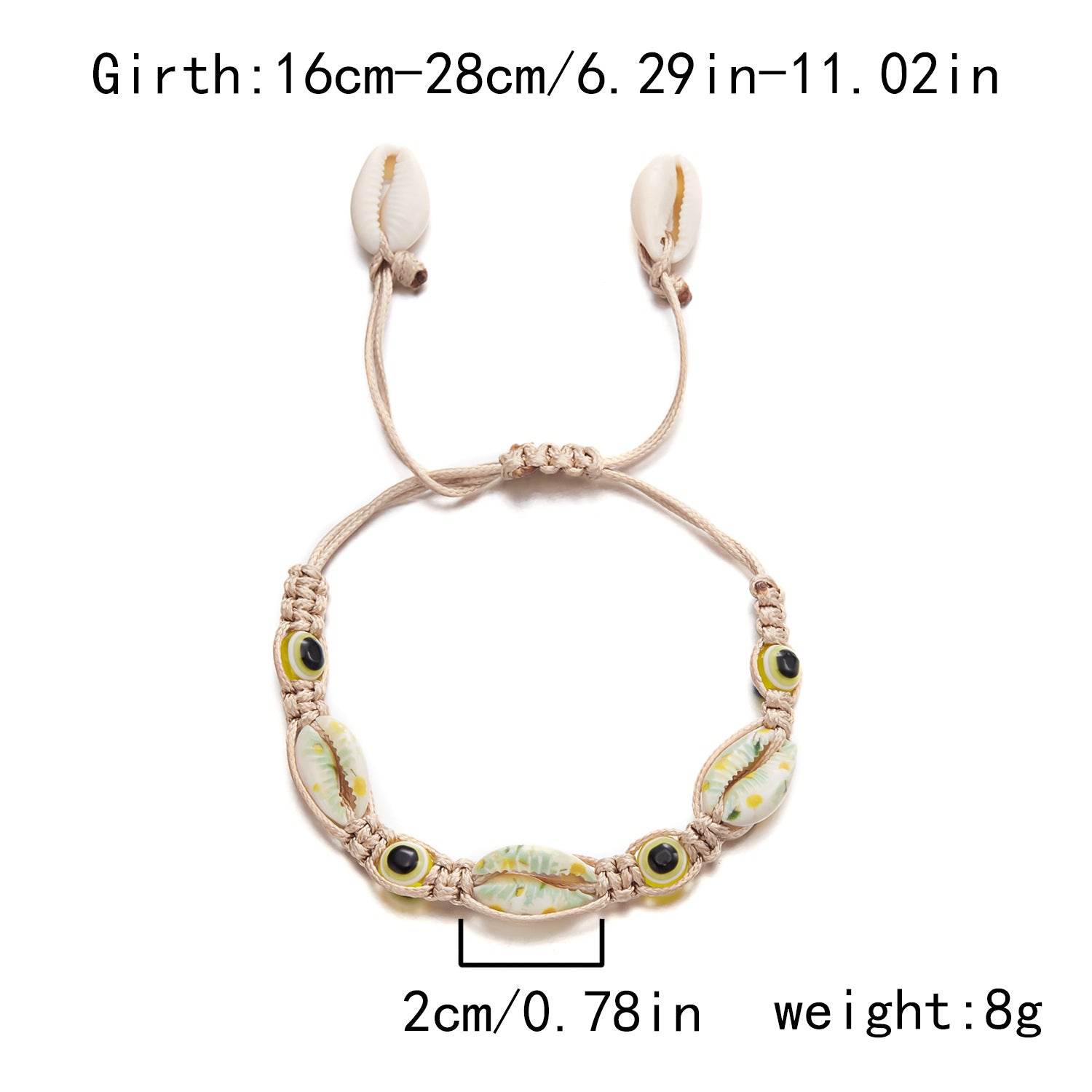 Wholesale  Beach Shell Bracelet Devil's Eye Pattern Starfish Shell Hand-woven Bracelet