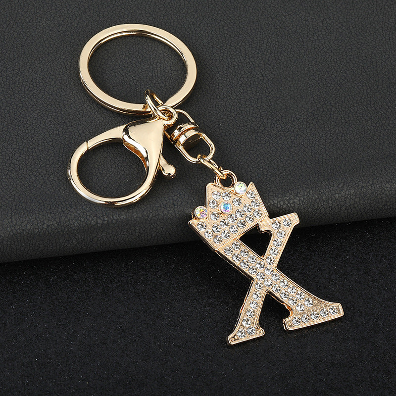 Wholesale  English letters encrusted diamond keychain