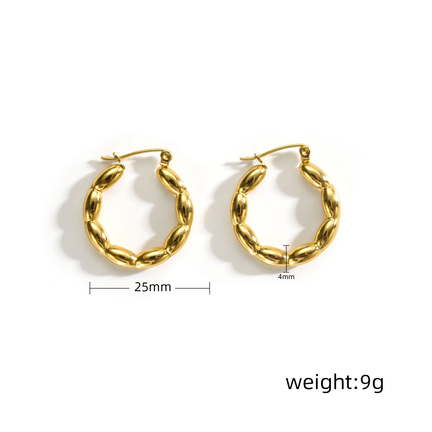 Pendientes al por mayor de acero inoxidable ovalado geométrico