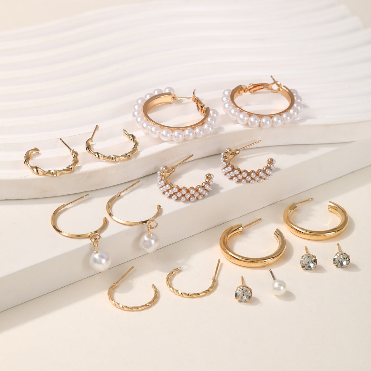 Wholesale  Diamond Earrings Wave Earrings