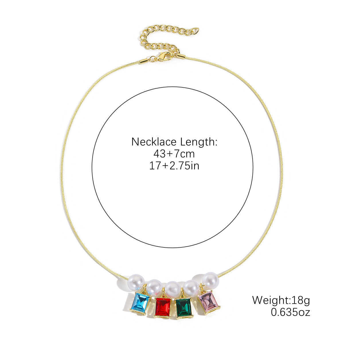 Wholesale  Mother's Day Gift Light Luxury Color Crystal Necklace