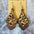 Wholesale  Western retro wooden earrings leopard print milk pattern inlaid earrings