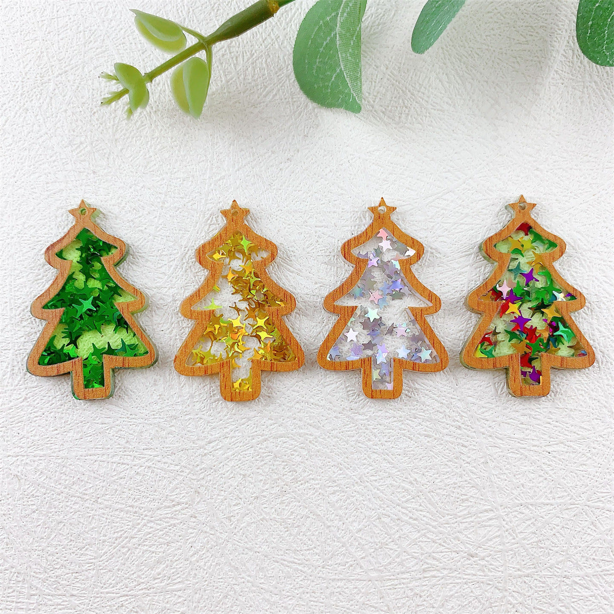 Wholesale 10pcs Acrylic Glitter Color Christmas  Pendant
