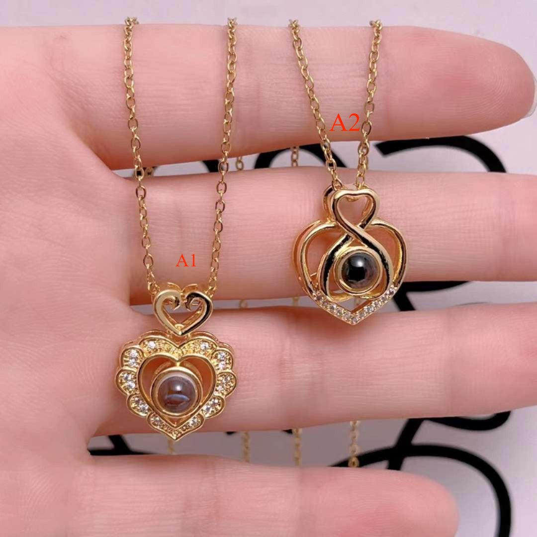 Wholesale 100 languages I love you projection temperature necklace