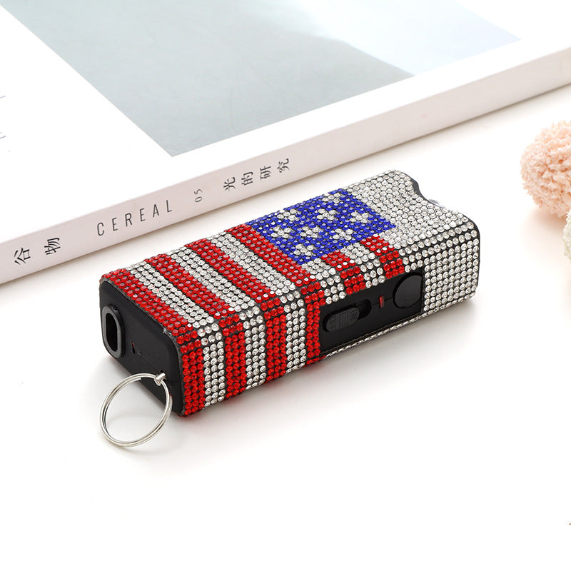 Wholesale Butterfly Sunflower Color Diamond Stickers Multi-function Charging Flashlight Keychain Accessories ACC-KC-ZhiYa064