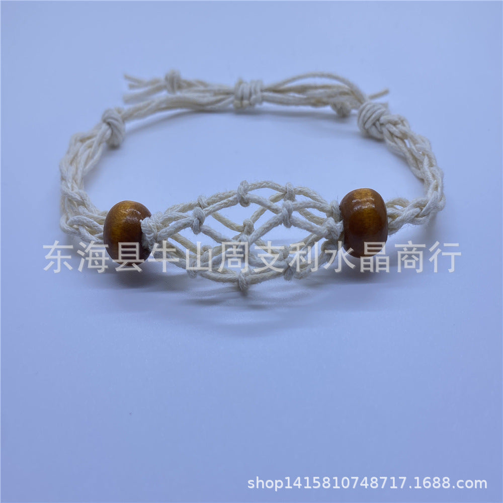 Wholesale Natural Stone Mesh Bag Woven Bracelet Adjustable Mesh Bag ACC-BT-Nius001