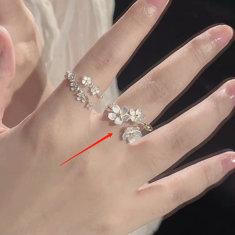 Wholesale Simple Flower Ring  Adjustable Ring