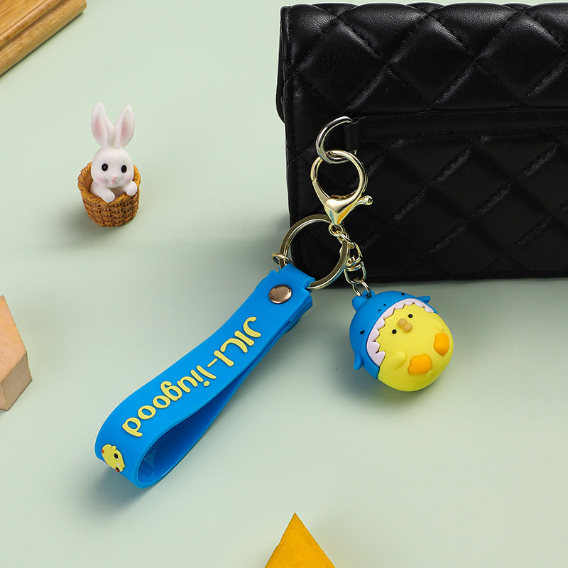 Wholesale Cartoon Chicken PVC Soft Glue Keychain Creative Keychain ACC-KC-XJY002