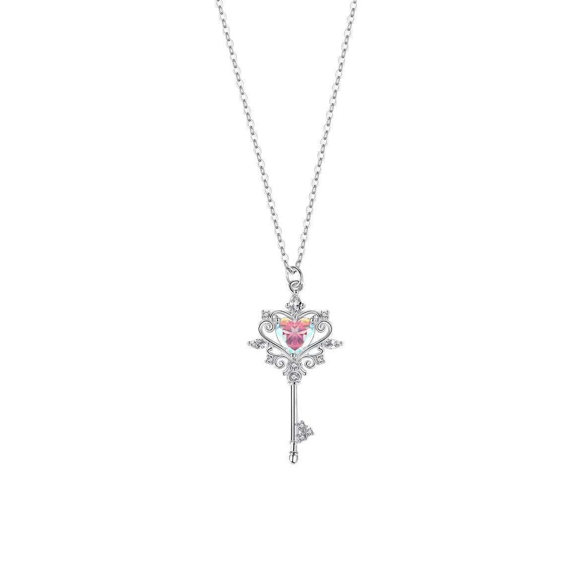 Wholesale Love Zircon Key Necklace