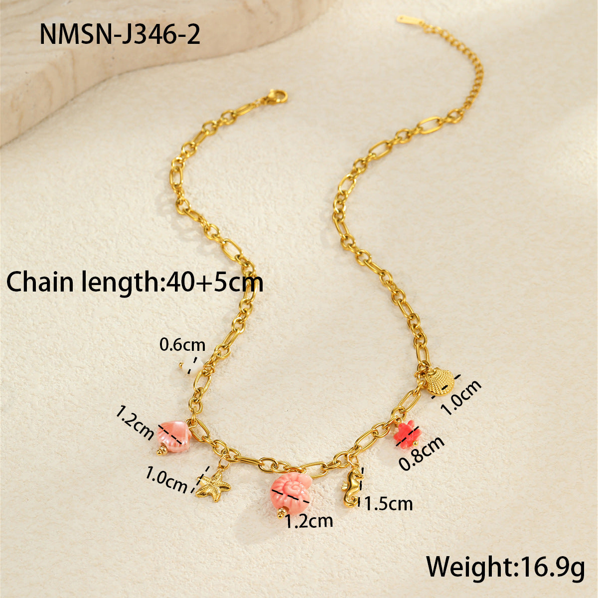 Wholesale Ocean Style Vacation Beach Conch Flower Stainless Steel Necklace