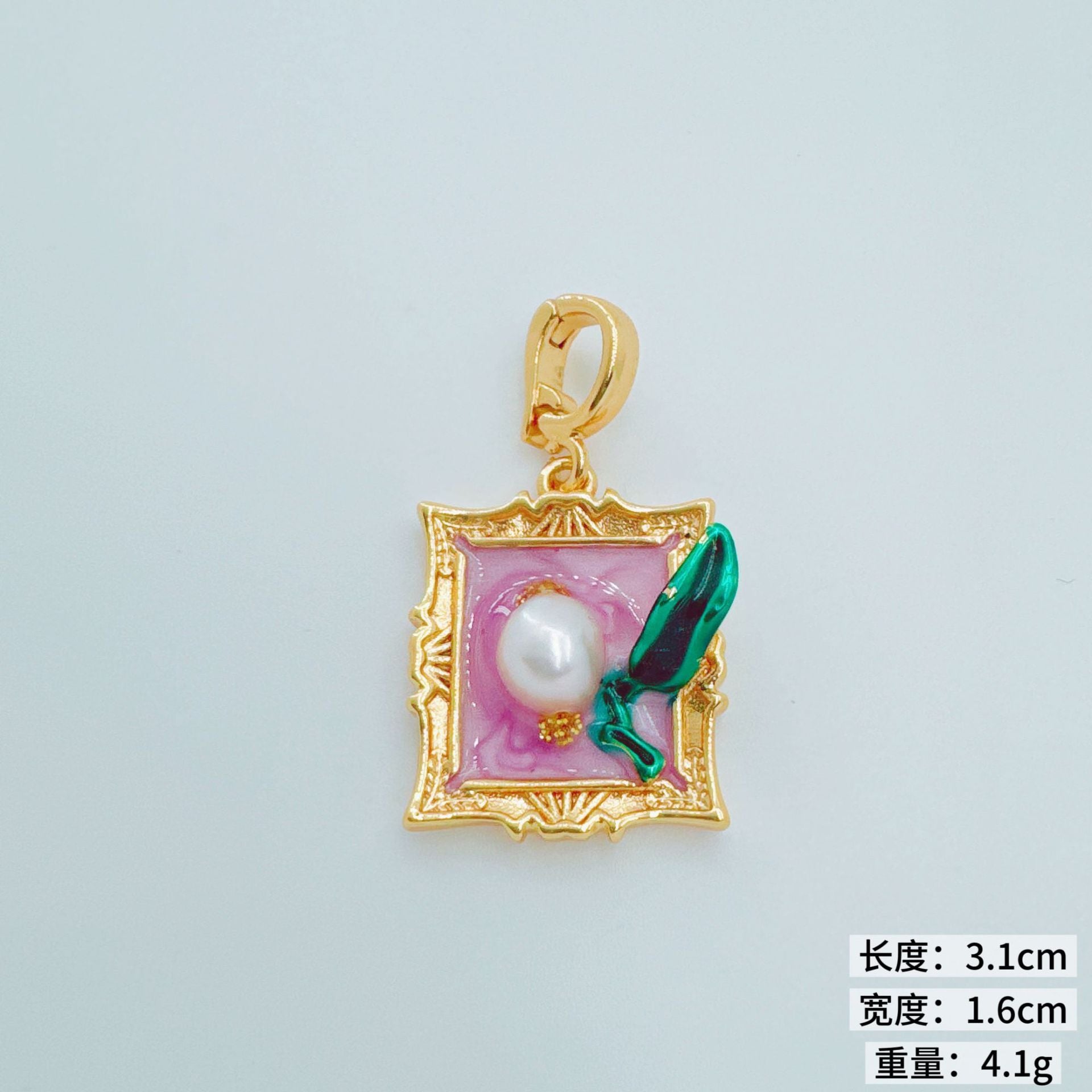 Wholesale Copper Gold Plated Floral Oil Painting Pendant for Jewelry Making