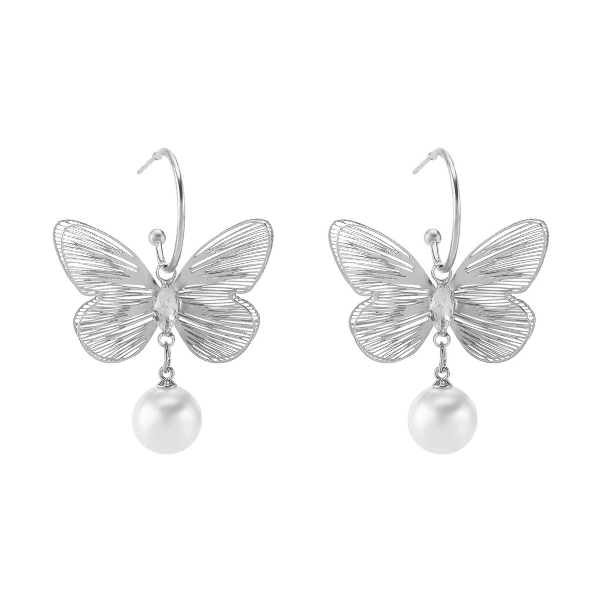 Wholesale Super Fairy Big Butterfly Pearl Earrings for Women