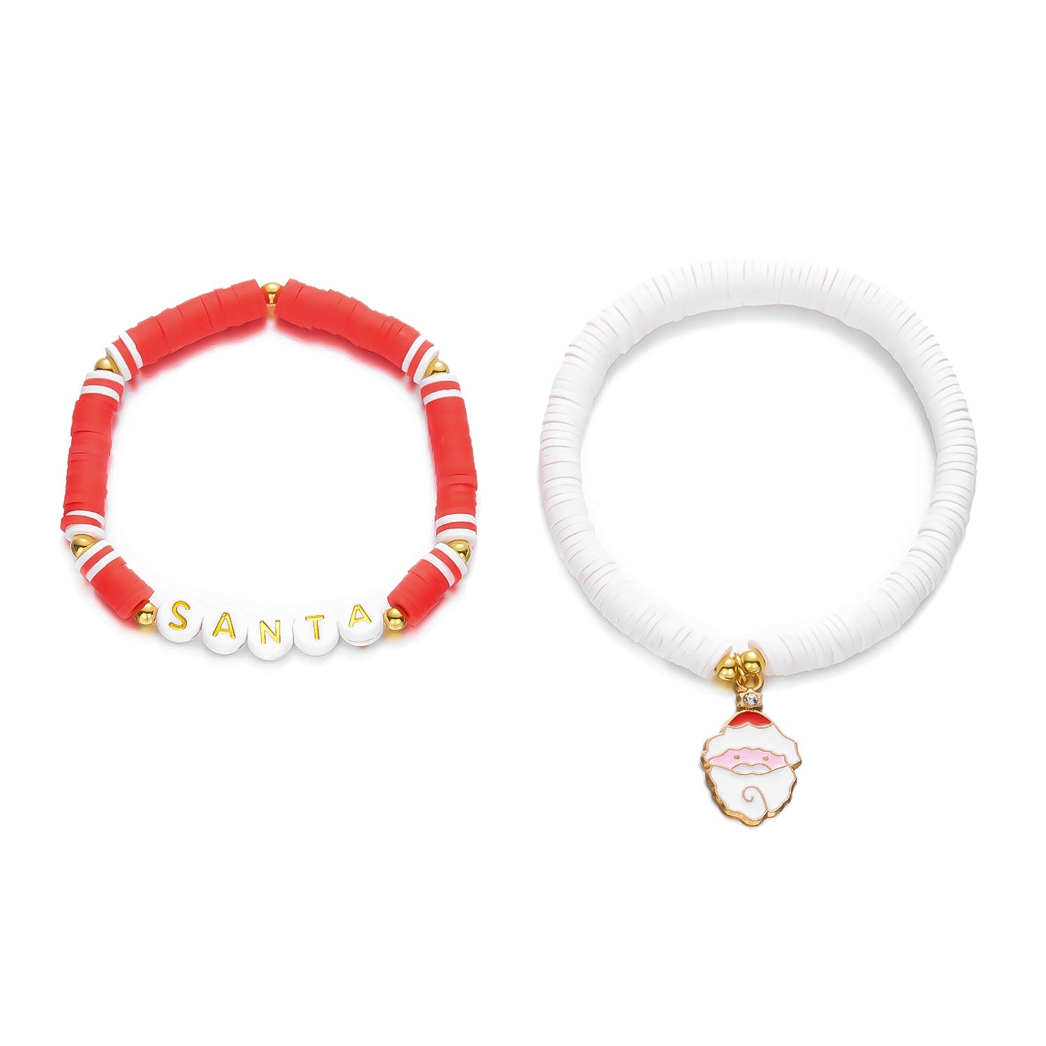 Wholesale  Christmas Tree Letter Polymer Clay Beaded Bracelet