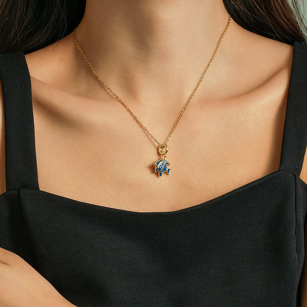 Wholesale Titanium Steel  Travel Earth Plane Star Love Book Combination Pendant Necklace