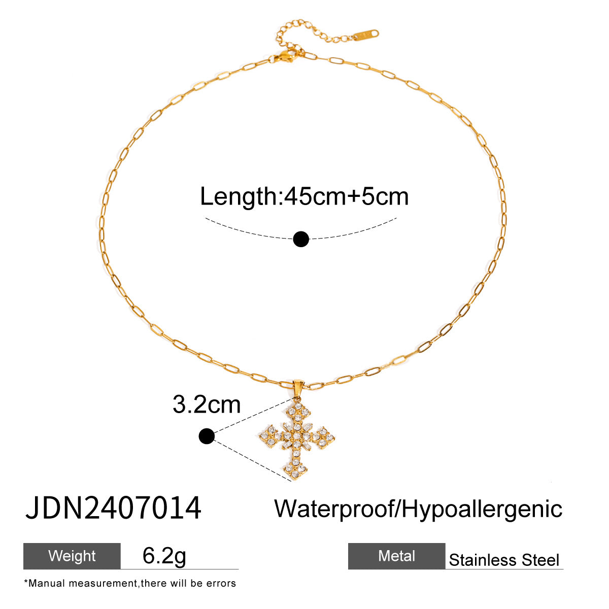 Wholesale European American Style Cross Pendant Necklace,  Stylish Jewelry Accessory for Women,  Boutique Resale Gift