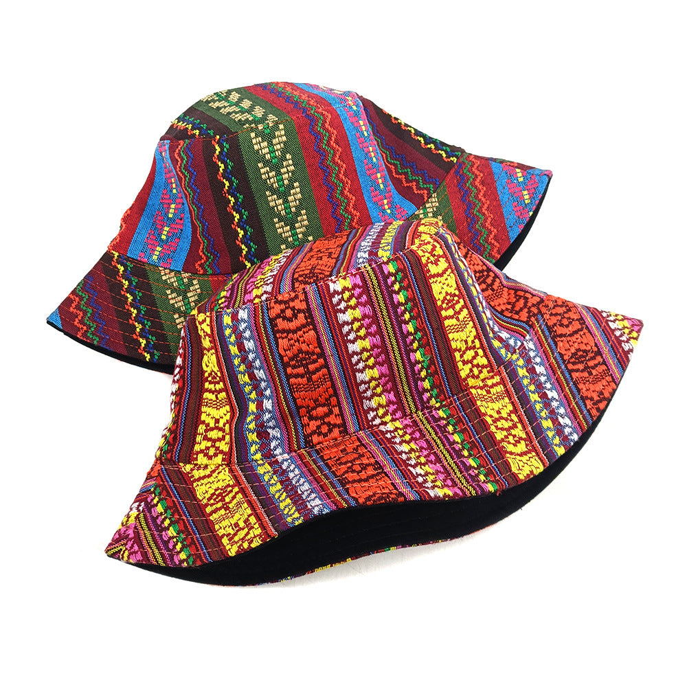Wholesale  Retro Ethnic Bohemian Style Printed Fisherman's Hat Bucket Hat