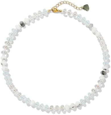 Wholesale Layered Rainbow Beaded Necklace with Natural Stone Pendant - Beach Fashion Accessory for Women