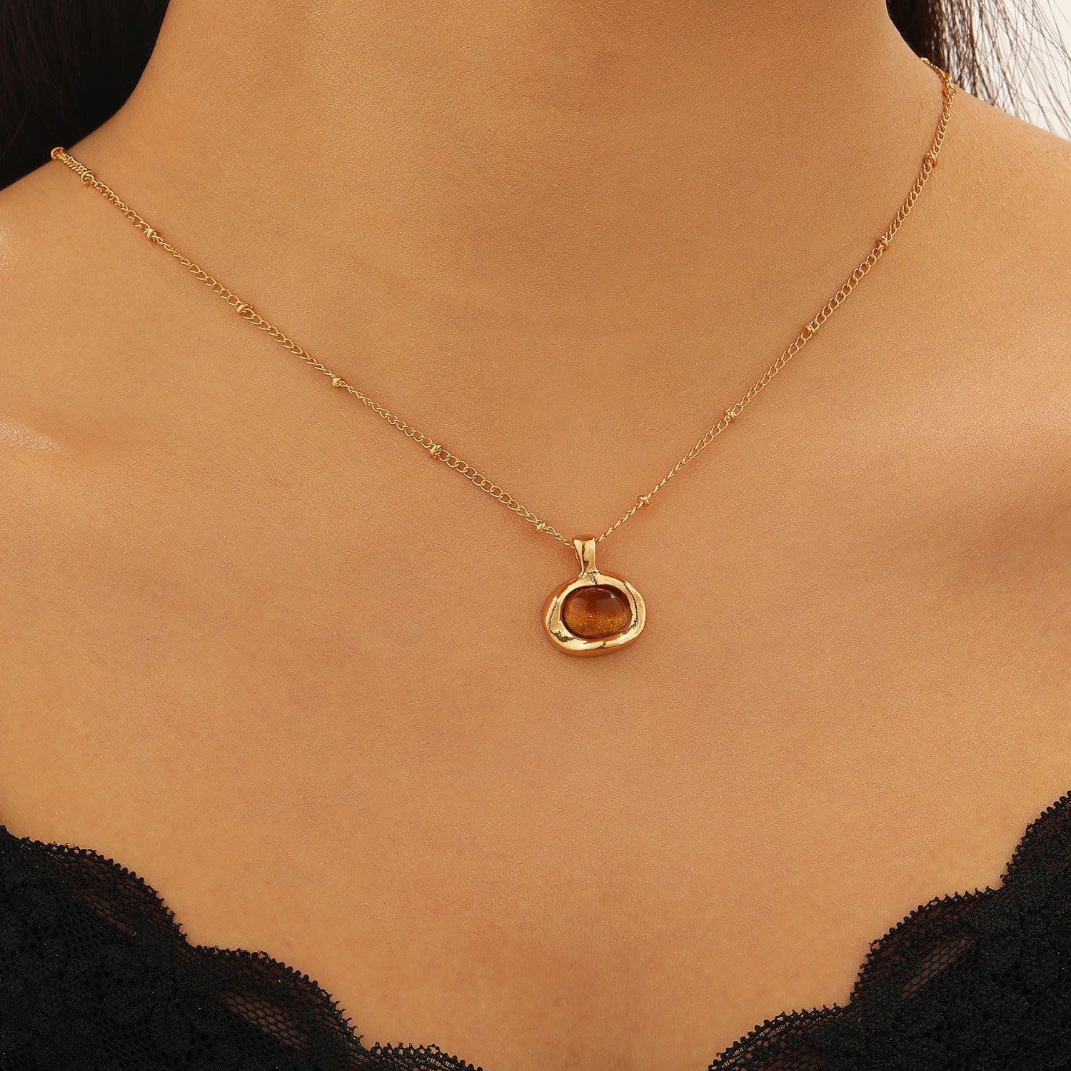 Wholesale Alloy Tiger Eye Necklace