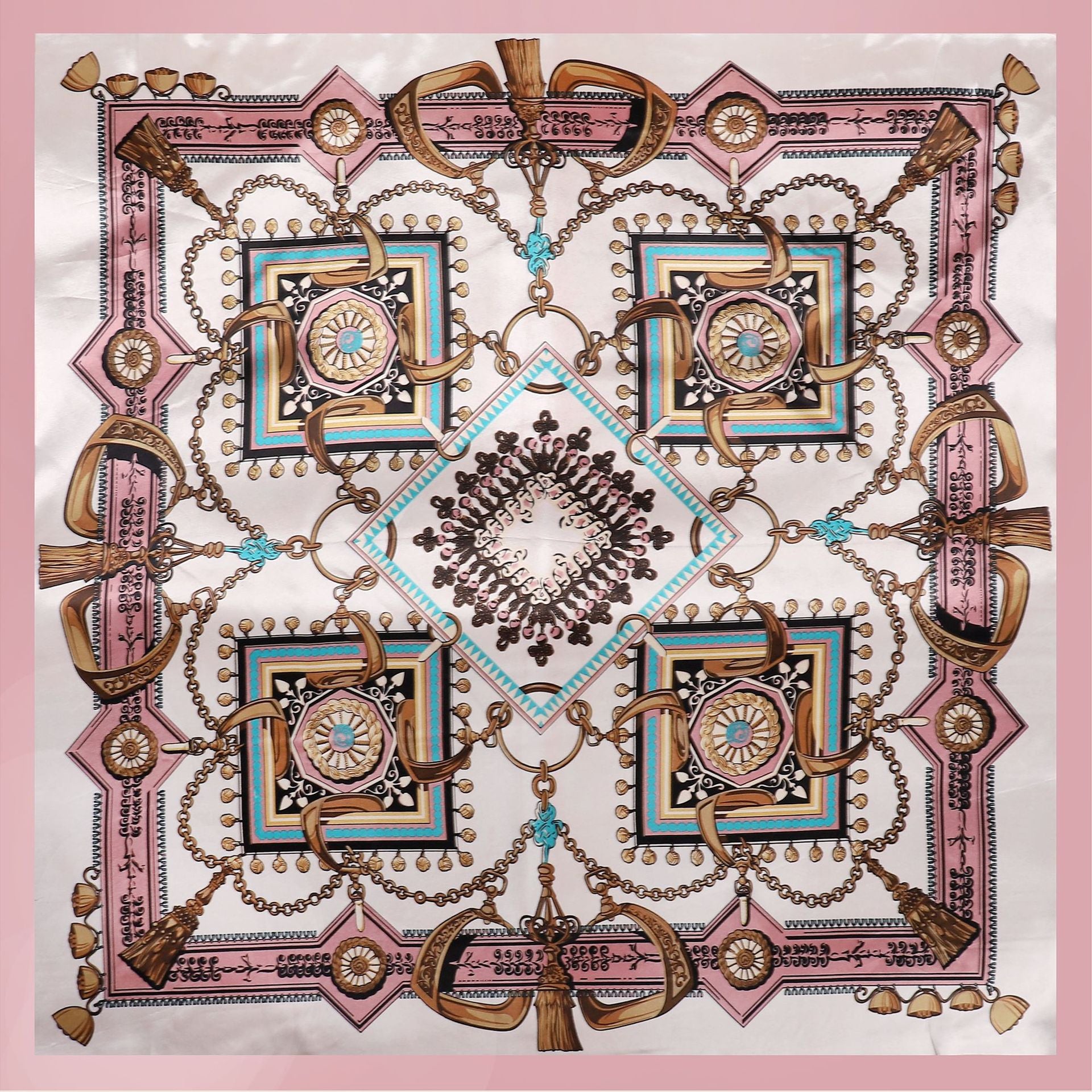 Wholesale Vintage Printed Satin Square f 90X90cm Women S Casual Summer Fashion Accessory