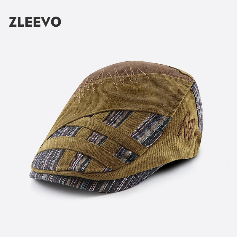 Wholesale Hats Personalized Patchwork Striped Beret ACC-HT-YangGuan002