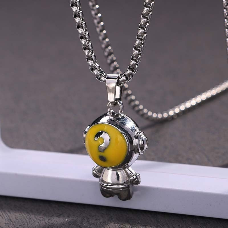 Wholesale Alloy Astronaut Pendant Necklace Cartoon Spaceman Fashion Jewelry Accessory for Men Women
