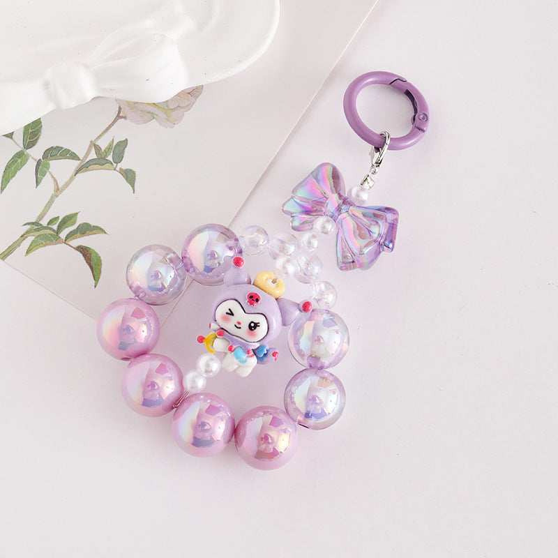 Wholesale Cartoon Colorful  Handmade Beaded Acrylic  Keychain  ACCVIP
