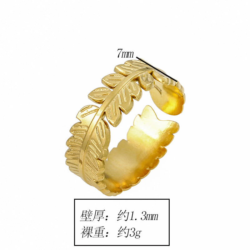 Wholesale titanium steel crown opening non-fading niche ring