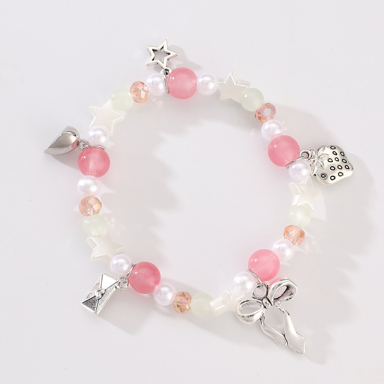 Wholesale Love Magnetic Clasp Beaded Elastic Bracelets ACC-BT-MY014