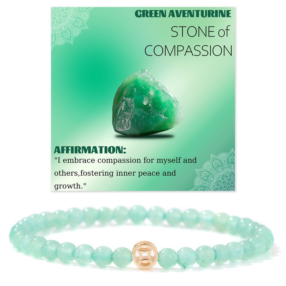 Wholesale Natural Crystal Bracelet 4mm Handmade Beaded Copper Bracelet