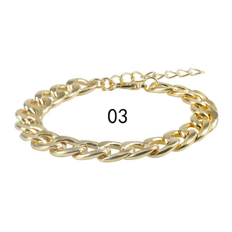 Wholesale chain paper clip bracelet bohemian simple adjustable multi-layer metal bracelet