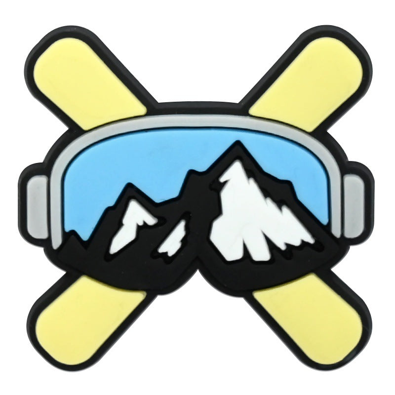 Wholesale  Random 100pcs ski series PVC Soft Rubber Shoe Buckle Decoration