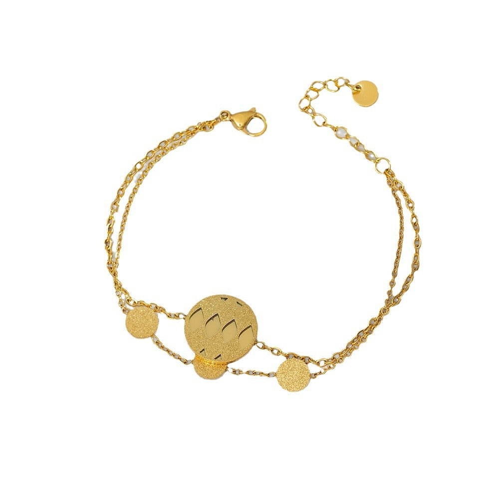 Wholesale European Style Matte Square Round Bracelet - Titanium Steel Electroplated Fashion Accessory
