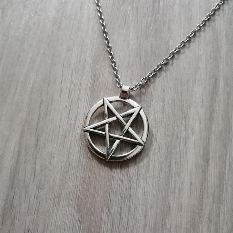 Wholesale Punk Pentagram Pendant Necklaces ACC-NE-Juna001
